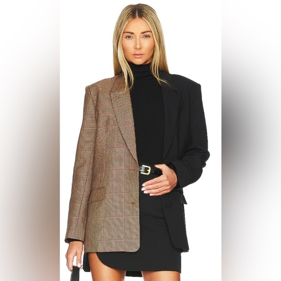 Bardot Jackets & Blazers - LIKE NEW Bardot Black Houndstooth Spliced Blazer Size L/8